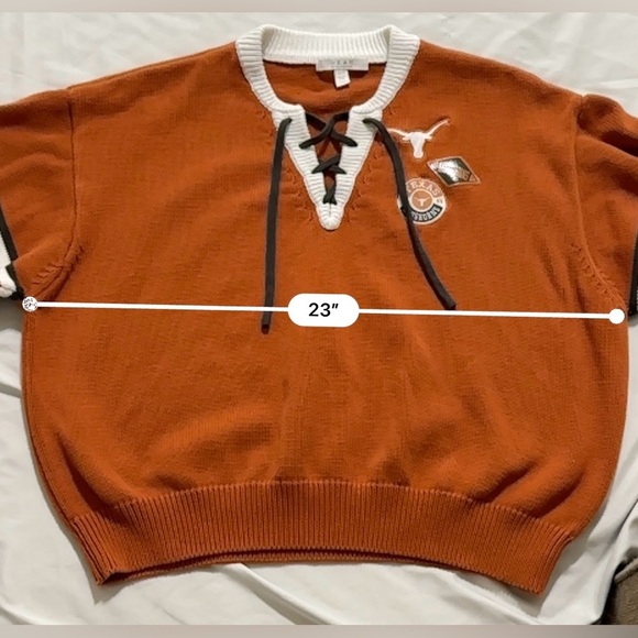 Texas Longhorn Patched Sweater with Lace-Up Detail - Picture 6 of 9